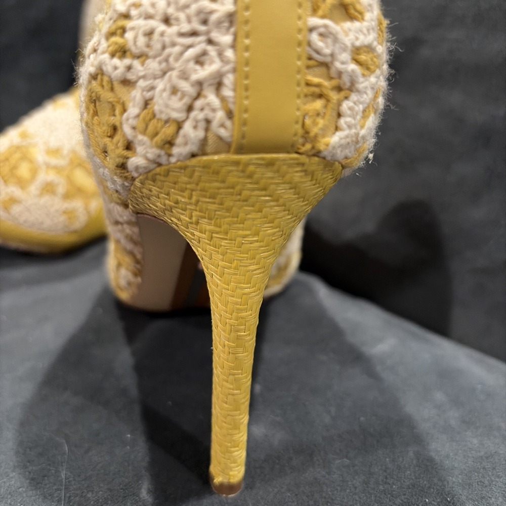 Sam Edelman Hazel Crocheted Stiletto Pumps Desert Sun Ivory 7.5 - Picture 10 of 12